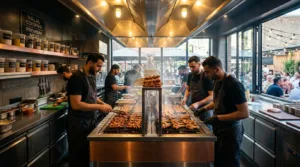 Chefs_grilling_veal_chicken_skewers